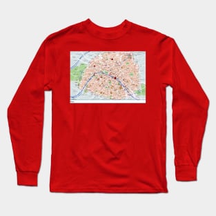 Arrondissements Paris Map Long Sleeve T-Shirt